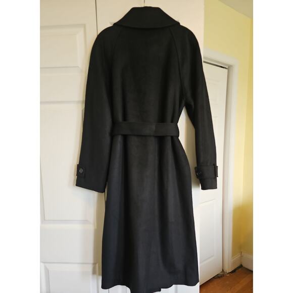 NWT Quince Italian Wool Belted Funnel Neck Coat Womens Large Black - Picture 8 of 16